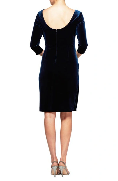 Shop Alex Evenings Side Ruched Stretch Velvet Cocktail Dress In Imperial