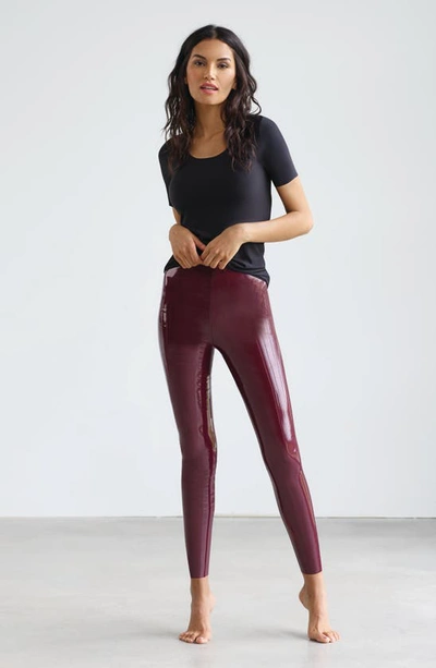 Commando Control Top Faux Patent Leather Leggings In Burgundy | ModeSens