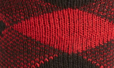 Shop Ugg Grady Diamond Fleece Lined Crew Socks In Samba Red / Black