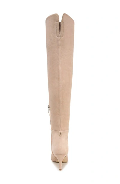 Shop Sam Edelman Ursula Leather Over The Knee Boot In Warm Oat