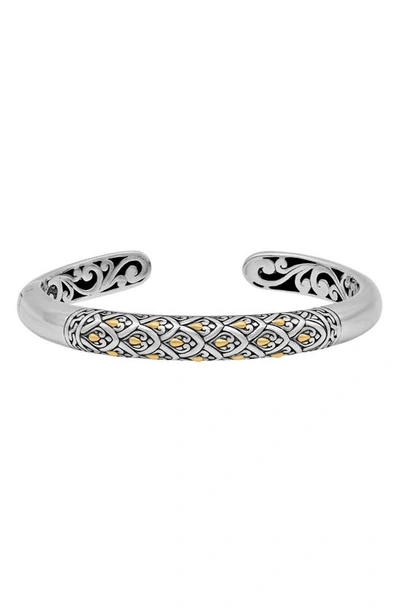 Shop Devata 18k Gold & Sterling Silver Scale Cuff Bracelet In Silver-gold