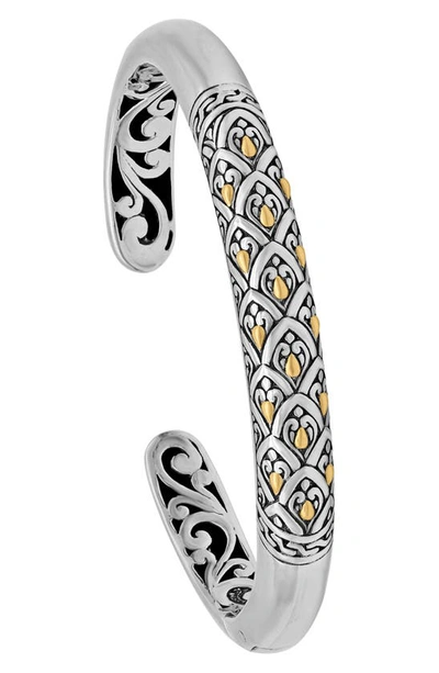 Shop Devata 18k Gold & Sterling Silver Scale Cuff Bracelet In Silver-gold