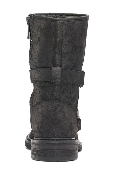 Shop Karl Lagerfeld Faux Shearling Lined Double Buckle Boot In Black