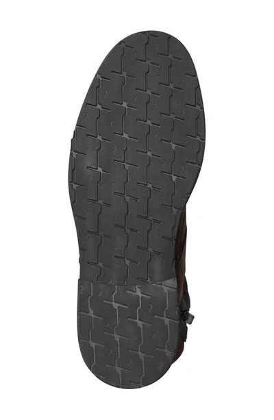 Karl Lagerfeld Faux Shearling Lined Double Buckle Boot In Brown