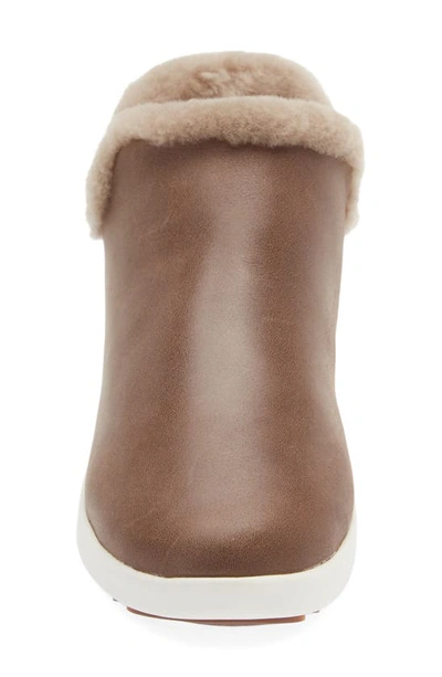 Olukai Malua Hulu Genuine Shearling Slip-on Sneaker In Warn Taupe/ Off White