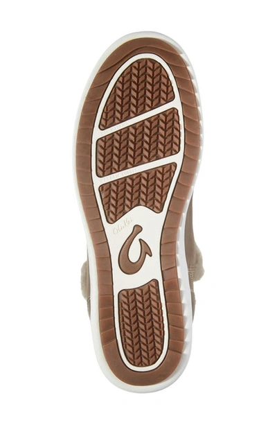 Olukai Malua Hulu Genuine Shearling Slip-on Sneaker In Warn Taupe/ Off White