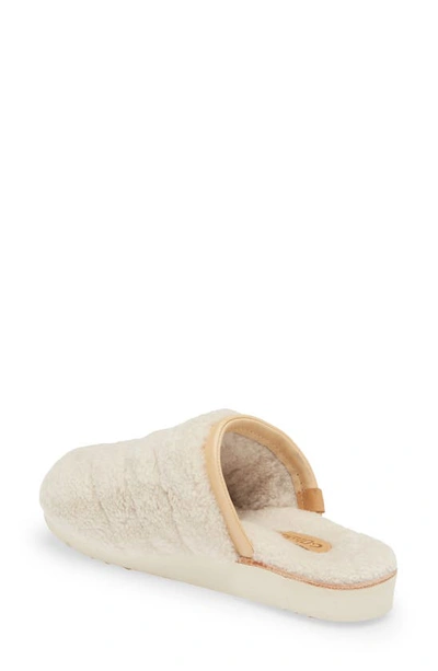 Olukai Pupu Mua Genuine Shearling Scuff Slipper In Tapa/ Tapa