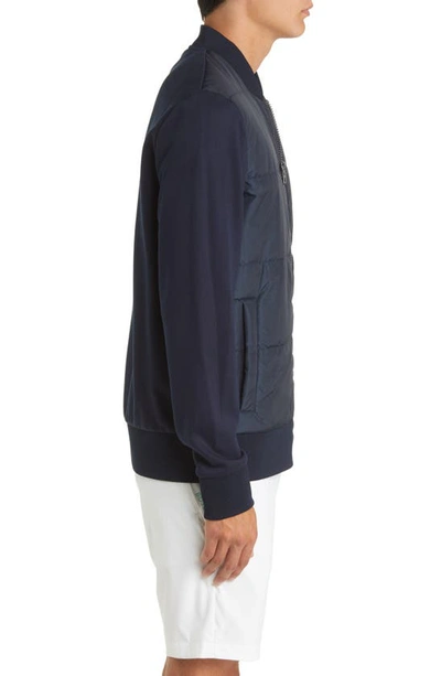 Shop Hugo Boss Skiles Quilted Zip-up Sweatshirt In Dark Blue