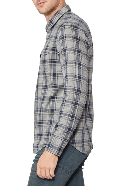 Shop Paige Everett Plaid Flannel Button-up Shirt In Charcoal Sky