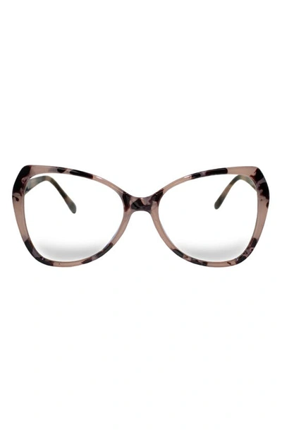 Shop Fifth & Ninth Margot 54mm Butterfly Blue Light Blocking Glasses In Torte/ Clear