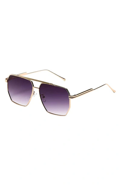 Shop Fifth & Ninth Goldie 60mm Polarized Aviator Sunglasses In Gold/ Purple