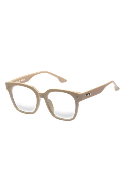 Fifth & Ninth Sage 53mm Round Blue Light Blocking Glasses In Beige/ Clear