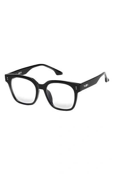 Fifth & Ninth Sage 53mm Round Blue Light Blocking Glasses In Black/ Clear