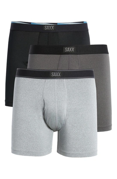 Shop Saxx Daytripper 3-pack Slim Fit Boxer Briefs In Blk/ Graphite Htr/ Grey Htr