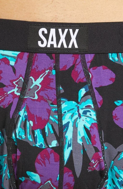 Shop Saxx Ultra Helmet Print Boxer Brief In Solar Hibiscus- Black