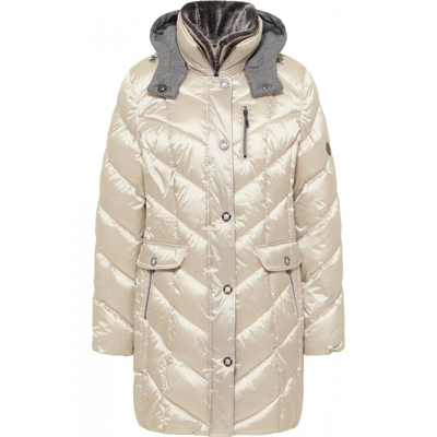 Barbara Lebek Hooded Jacket With Faux Fur 10390022 In White | ModeSens
