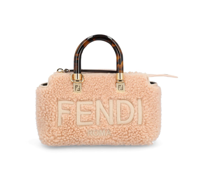 Shop Fendi By The Way Logo Embroidered Mini Tote Bag In Pink