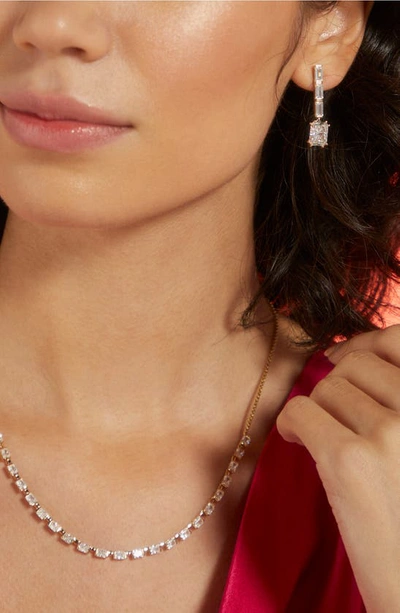 Shop Nadri Chateau Crystal Linear Drop Earrings In Gold