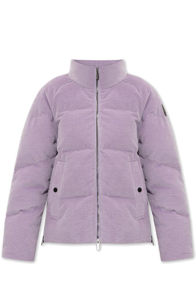 Shop Woolrich Minehart Corduroy Zipped Puffer Jacket In Purple