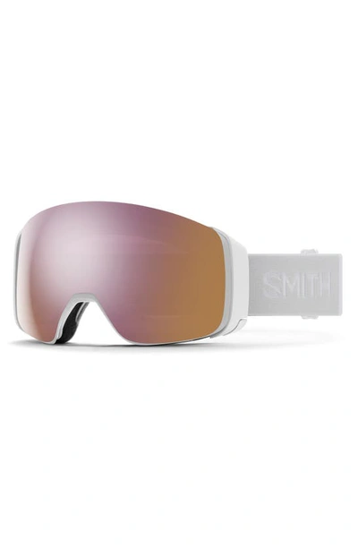 Shop Smith 4d Mag™ 155mm Special Fit Snow Goggles In White Vapor / Rose Gold