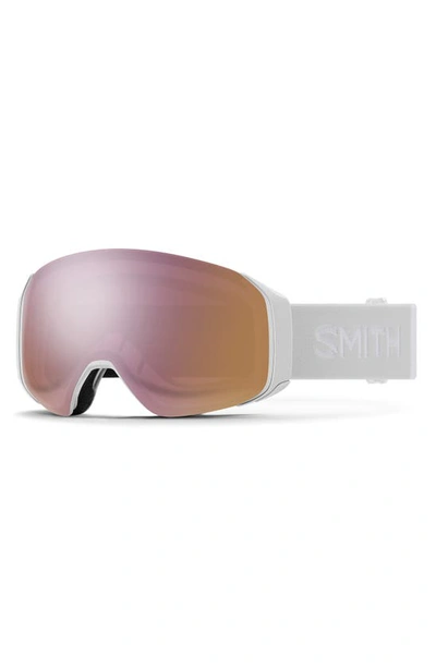 Shop Smith 4d Mag™ 154mm Snow Goggles In White Vapor / Rose Gold