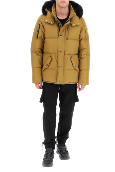 Shop Moose Knuckles 'original 3q Fur' Down Jacket In Brown,khaki