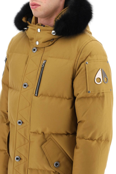 Shop Moose Knuckles 'original 3q Fur' Down Jacket In Brown,khaki