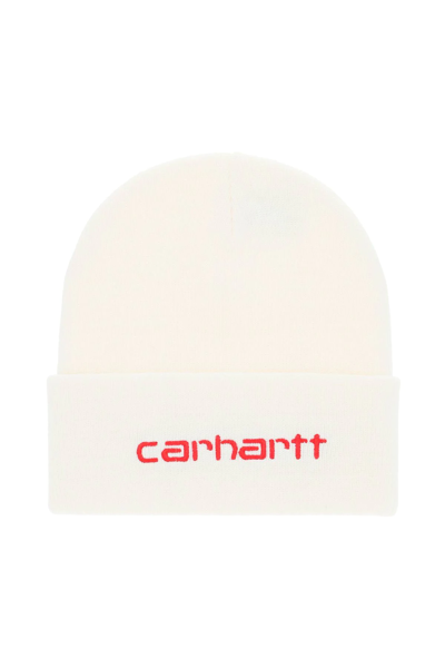 Shop Carhartt Script Beanie In White
