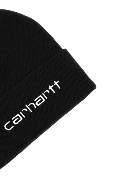 Shop Carhartt Script Beanie In Black