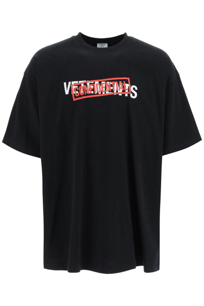 Vetements Confidential Logo Oversized T-shirt In Black | ModeSens