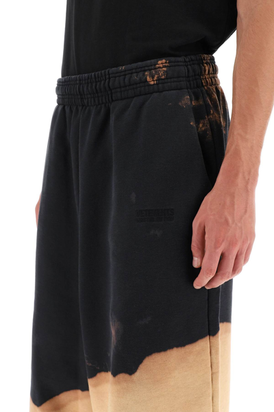 Shop Vetements Oversized Bleached Sweatpants In Black,beige