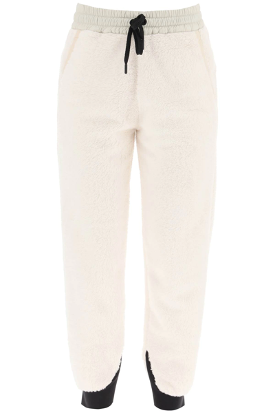 Shop Moncler Recycled Fleece Jogger Pants In White