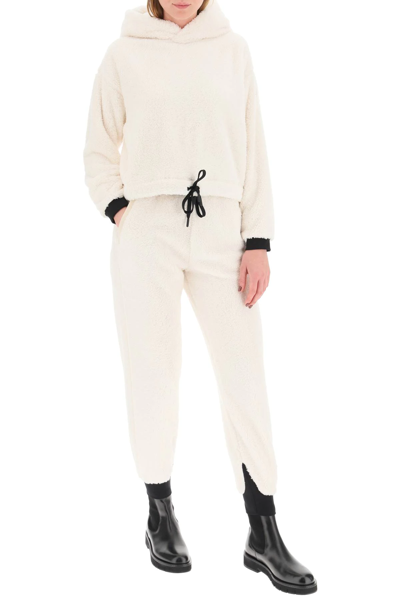 Shop Moncler Recycled Fleece Jogger Pants In White