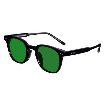 Shop Simplify Unisex Black Square Sunglasses Ssu126-c4 In Green