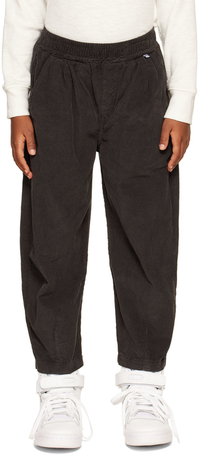 Shop Repose Ams Kids Black Round Trousers In Thunder Black