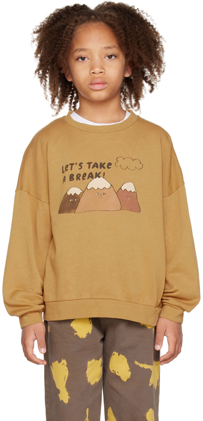 Shop The Campamento Kids Tan Mountains Sweatshirt In Camel