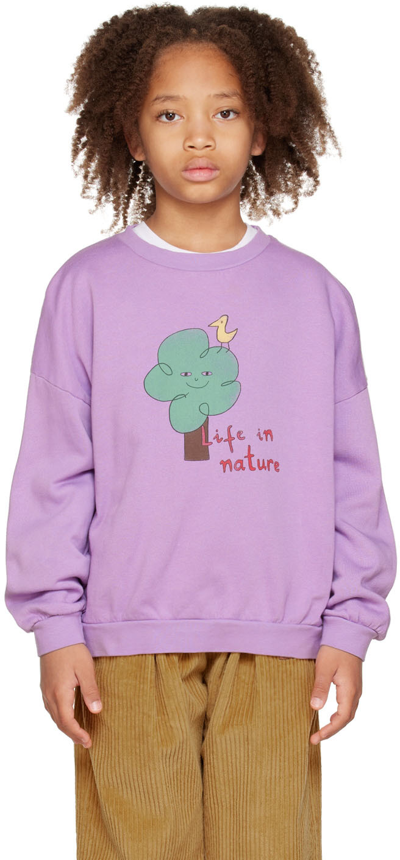 Shop The Campamento Kids Purple 'life In Nature' Sweatshirt