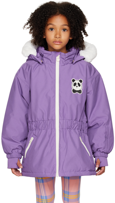 Shop Mini Rodini Kids Purple Panda Jacket