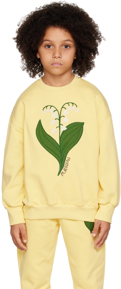 Shop Mini Rodini Kids Yellow Lily Of The Valley Sweatshirt