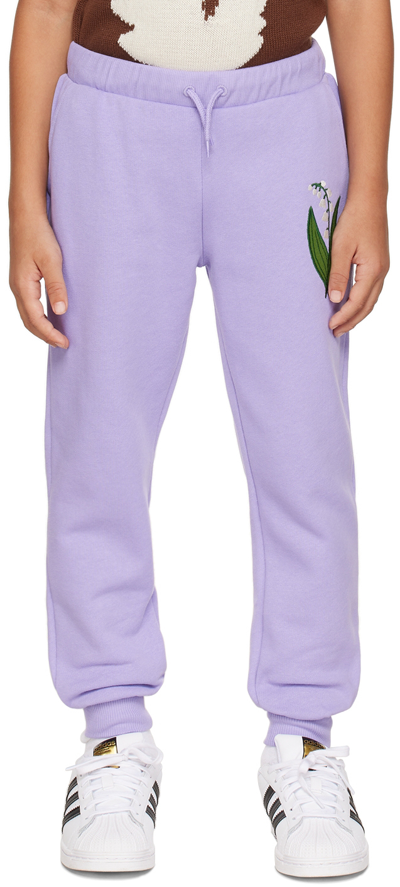 Shop Mini Rodini Kids Purple Lily Of The Valley Lounge Pants