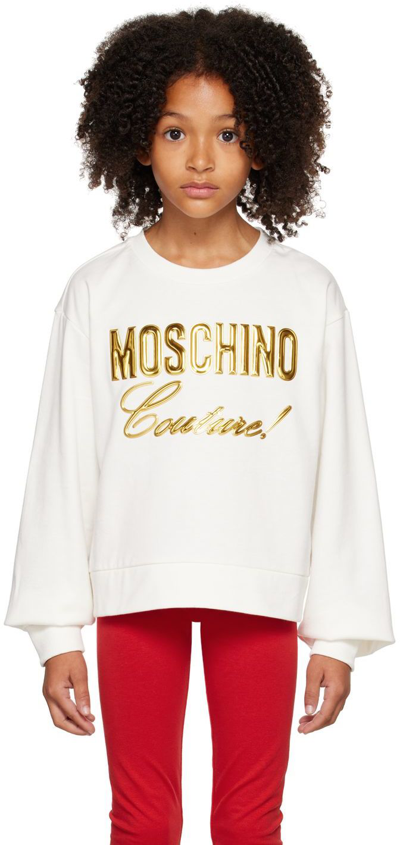Shop Moschino Kids White 'couture' Sweatshirt In Var. 10063 Cloud
