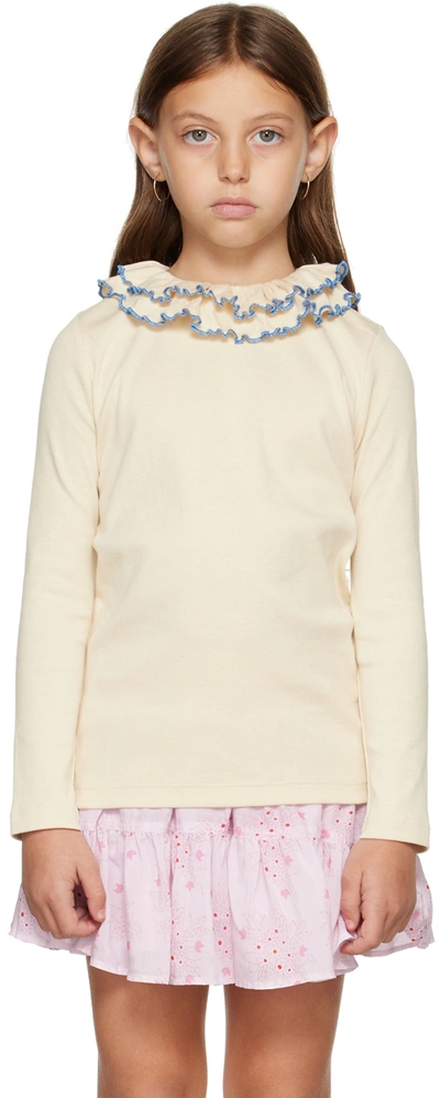 Misha And Puff Kids Beige Sweetheart Long Sleeve T-shirt In String