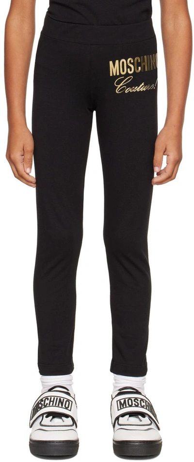 Shop Moschino Kids Black 'couture' Leggings In Var. 60100 Black