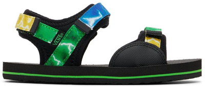 Shop Vans Kids Black Tri-lock Big Kids Sandals In Lightning Black/mult