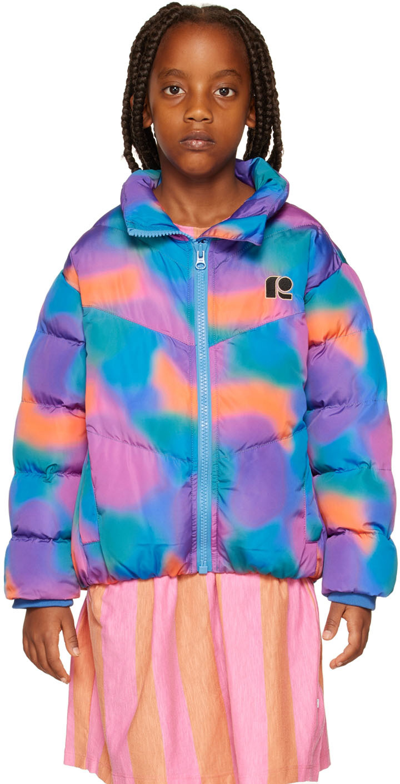 Shop Repose Ams Kids Multicolor Puffer Coat In Blur