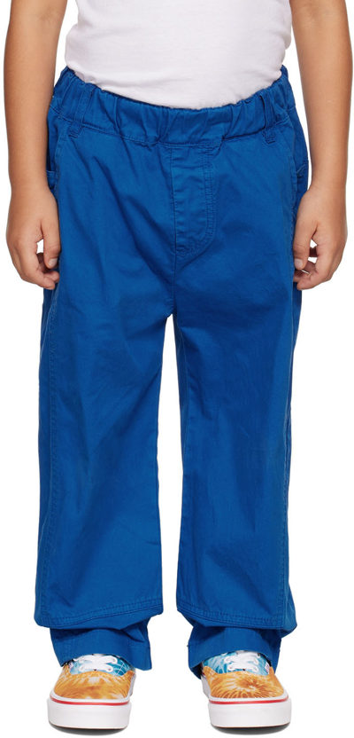 Shop Repose Ams Kids Blue Pull On Trousers In Bright Blue