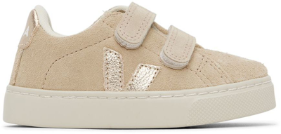 Shop Veja Baby Beige Suede Esplar Sneakers In Almond_platine