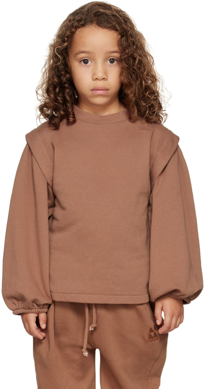 Shop Repose Ams Kids Brown Pie In The Sky Sweatshirt In Root Brown