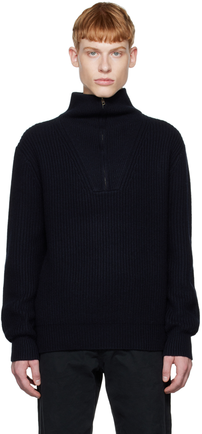 Shop Nili Lotan Navy Heston Sweater In Dark Navy
