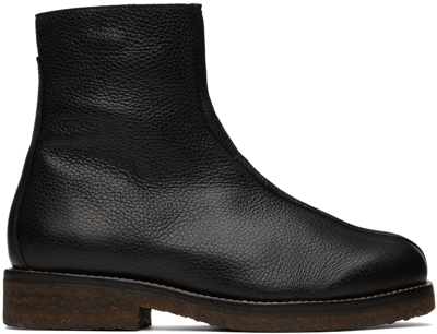 Shop Lemaire Black Leather Chelsea Boots In Bk999 Black